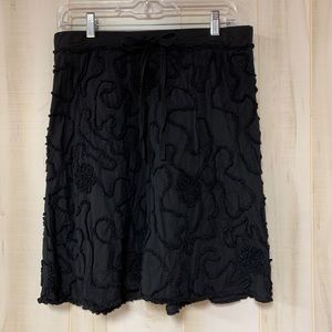 Max Studio Black Cotton Chenile Skirt M A Line